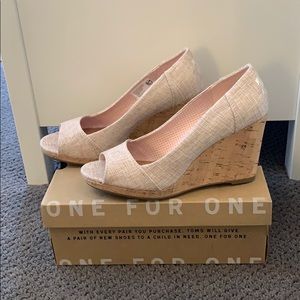 Toms Stella Pale Pink Wedge